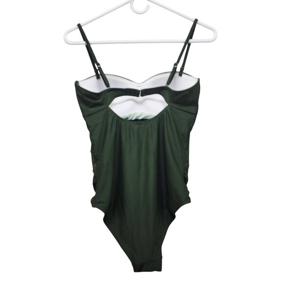 Cupshe Womens Green One-Piece Swimsuit Sheer Padded Adjustable Straps Size S - Picture 6 of 7